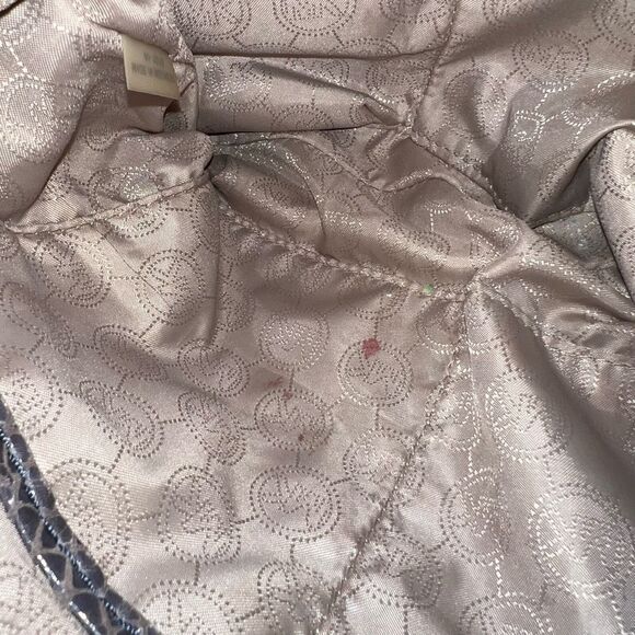 Michael Kors Snakeskin Embossed Suede MK Hardware Crossbody Bag - Picture 9 of 9